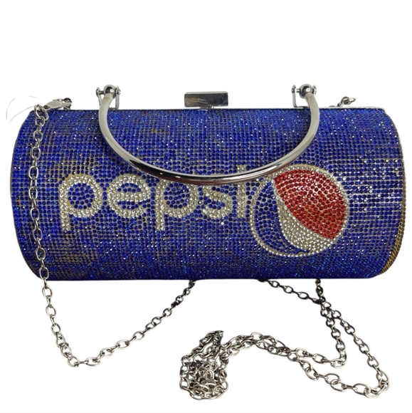 Pepsi Blue Rhinestone Clutch Bag - Picture 4 of 11
